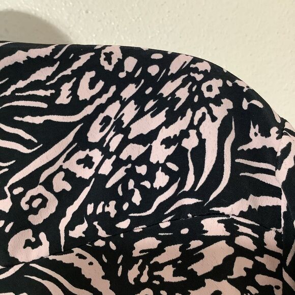 Topshop Funky Cheetah Zebra Animal Print Maximalist Button Up Blouse Size 4 - Picture 13 of 15